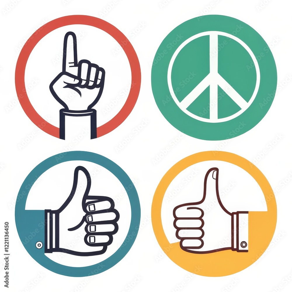 Circular Hand Gestures And Peace Symbol Illustration Peace Gestures circular-hand-gestures-and-peace-symbol-illustration-peace-gestures