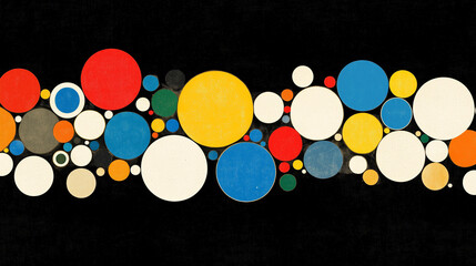 Wall Mural - Abstract colorful circles on a black background