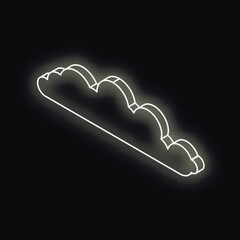 Canvas Print - Neon cloud sign illuminating dark space, representing concepts like dreaming, imagination, and meteorology