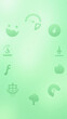 © Tameem - A vibrant green background with icons representing sustainable development themes such as energy, nature, water, health, and technology.