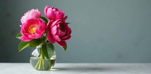 Wall Mural - Colorful peony flowers in a vase , floral, flowers