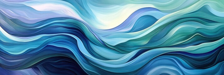Wall Mural - abstract ocean waves: a stunning blend of blue and teal hues in dynamic swirling patterns for artist