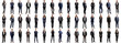 © Molly P - Many business people set on isolated background, formal attire wear, full body length, networking mixed different diversed businesspeople, happy male and female, successful career, crisp edges style