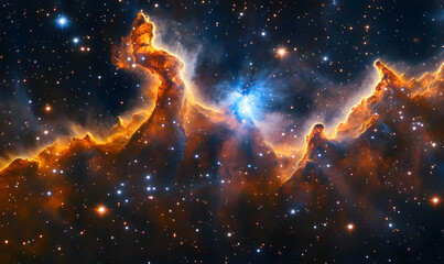 an image of the sky with stars and nebulae
