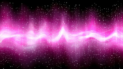 Leinwandbilder - vibrant cosmic waves dance across the universe with shades of pink and shimmering stars illuminating
