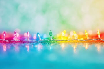Wall Mural - colorful bokeh background with twinkling fairy lights for a festive holiday atmosphere.