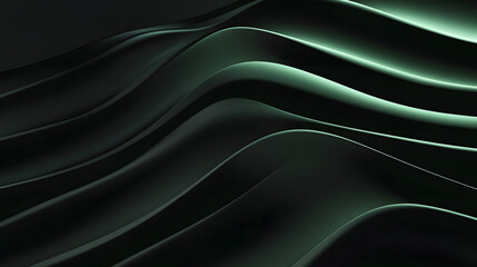 Wall Mural - An abstract background with flowing green waves, creating a sense of movement and depth