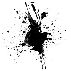 Wall Mural - An abstract image depicting a dynamic splash pattern in shades of black and white creating a visually striking effect.