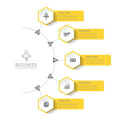Wall Mural - vector business presentation connecting steps infographic template