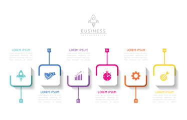 Wall Mural - vector business presentation connecting steps infographic template