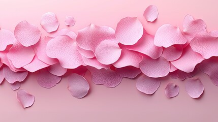 Wall Mural - Delicate pink rose petals scattered on soft background