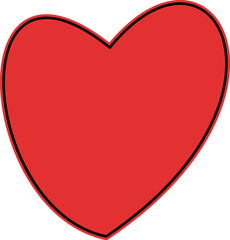 Heart continuous line drawing. Single hand drawn contour heart, love, romance, wedding. Shape heart lineart. Single lineart sketch heart. Symbol love. Heart fashion Simple icon on white background.