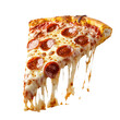 © rorozoa - Delicious slice of pepperoni pizza with melted cheese on a transparent background
