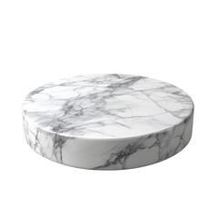 Circular marble platform isolated on transparent background for design use