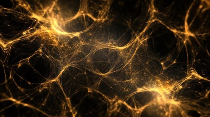 Golden Abstract Fractal Network: A Mystical Digital Artwork