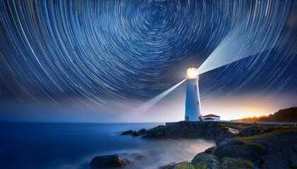 Poster - lighthouse at night