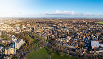 Wall Mural - Aerial panoramic skyline view of the Victorian architecture of Harrogate Town centre