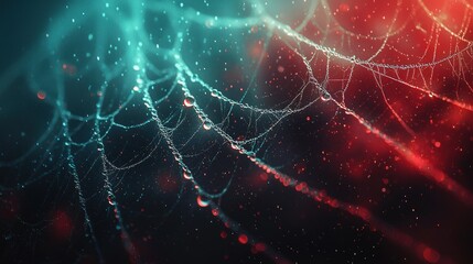 Dew-kissed spiderweb, night, bokeh, Halloween