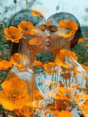 Canvas Print - portrait of a girl with flowers