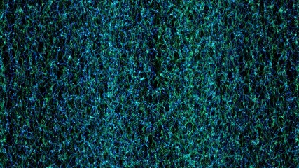 Wall Mural - blue green particle lines flowing up 4k loop features green over blue particle lines moving and morp