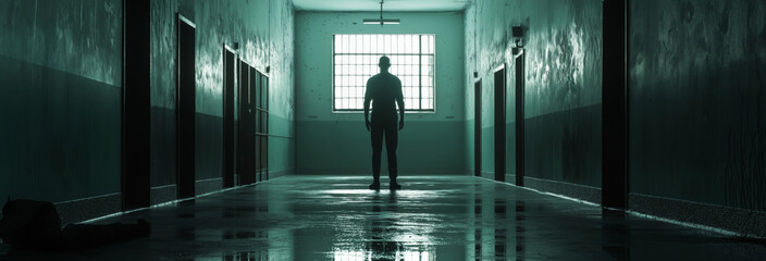 Wall Mural - dangerous prisoners, asylum, cinematic, dramatic lighting