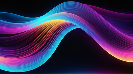 Wall Mural - flowing glowing lines.