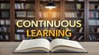 © Nima - Continuous Learning Open Book Study Environment - A captivating representation of continuous learning featuring an open book, library shelves, knowledge, education, study.