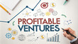 © Nima - Profitable Ventures Growth Curve Business Strategy - A creative representation of business growth featuring charts, graphs, and financial symbols to symbolize success and entrepreneurship.
