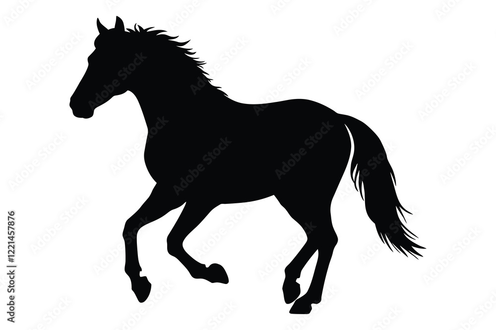 Horse black silhouette vector graphic clipart illustration. Stock ...