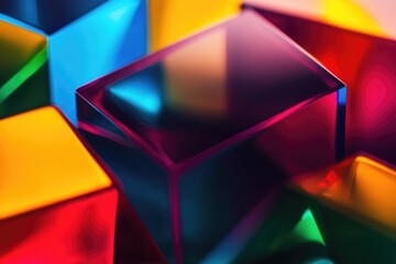 A detailed view of colorful cubes stacked together