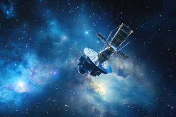 Wall Mural - a futuristic space station floating in the clouds