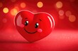© Serhii - Joyful Heart Emoji: Smiling Face with Love on Vibrant Red Background