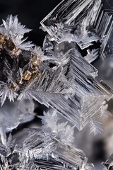 Wall Mural - A detailed view of icy formations, suitable for use in science or nature-related contexts