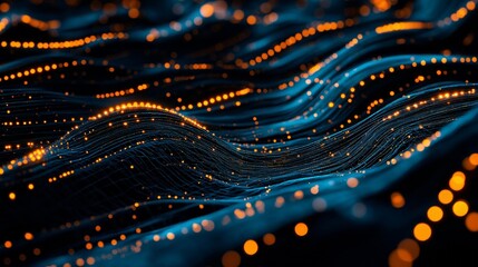 Wall Mural - abstract technology network background with glowing lines