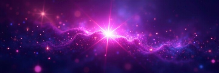 Wall Mural - Glowing purple starburst with tiny sparkles and a shimmering background, galaxies, sparkles, cosmic