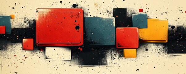 Wall Mural - abstract geometric shapes in vibrant colors forming a modern art graphic