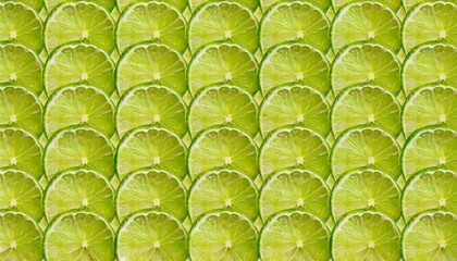 Canvas Print - Refreshing lime slices background.