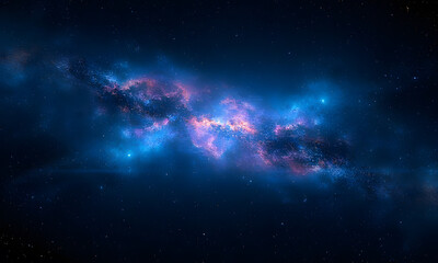 Wall Mural - glowing nebulae, stars in dark space suitable for science fiction, astronomy, or space-related conce