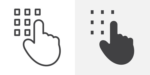 Code lock icon Outline vector sign