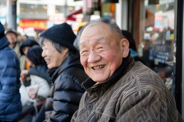 Wall Mural - Unidentified old people in Seoul, South Korea.