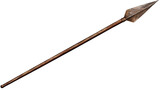 Ancient Spearhead:  A weathered wooden spear with a sharp, diamond-shaped metal spearhead, a relic of a bygone era, evokes tales of ancient warfare and survival.