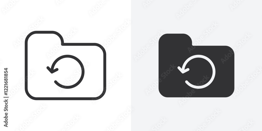 Folder sync icon Outline vector sign Stock Vector | Adobe Stock
