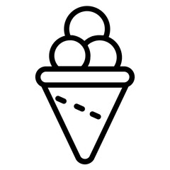 Wall Mural - Ice Cream Cone Sweet Line Icon