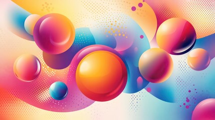 Wall Mural - vibrant collection of colorful balls in abstract background