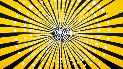 Wall Mural - a bold and dynamic comic book style background with a central circular pattern of white dots on a vi