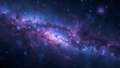 nebula and galaxies in space. abstract cosmos background.