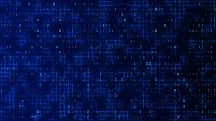 Binary computer code, Digital Data Network and Cyber Security Concept