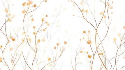 Wall Mural - a minimalistic white background with delicate gold and rose gold abstract lines forming a continuous