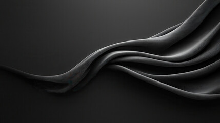 Poster - smooth black backdrop with gentle flowing abstract design creates serene atmosphere. elegant curves and lines evoke sense of calm and sophistication