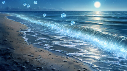 Wall Mural - tranquil beach sand glows